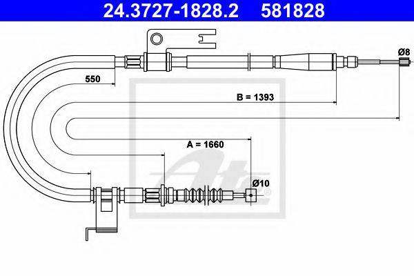 BENDIX 434447B Трос, стоянкова гальмівна система