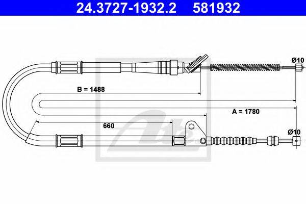 BENDIX 434394B Трос, стоянкова гальмівна система