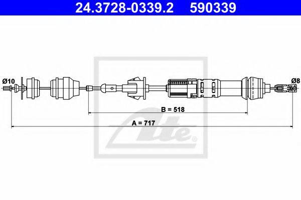 PEX 50736 Трос, управління зчепленням