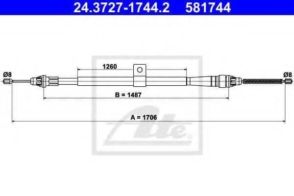 LPR C1019B Трос, стоянкова гальмівна система