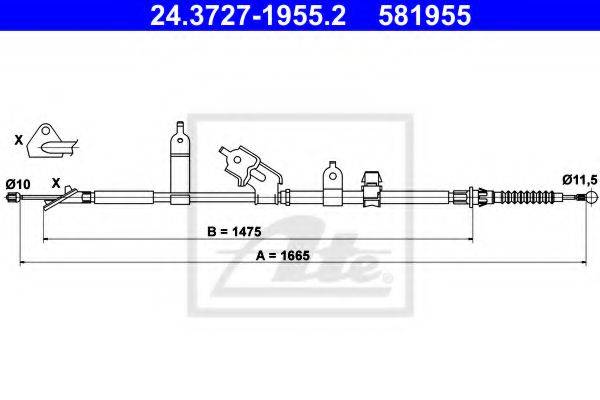 BOSCH 1987482440 Трос, стоянкова гальмівна система