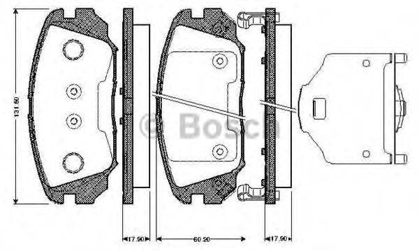 BOSCH 0986TB2933 Комплект гальмівних колодок, дискове гальмо