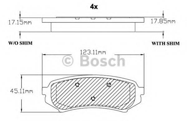 BOSCH F03B150056 Комплект гальмівних колодок, дискове гальмо