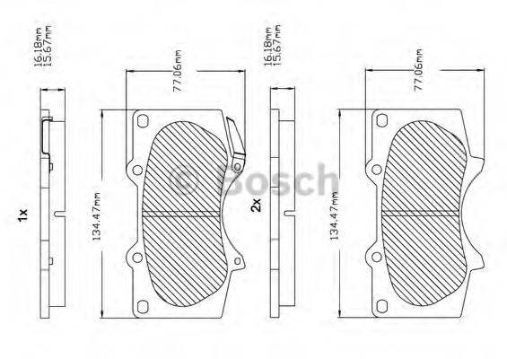 BOSCH F03B150123 Комплект гальмівних колодок, дискове гальмо