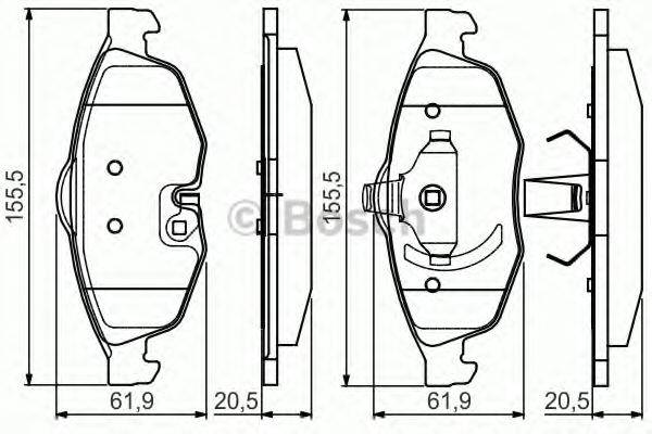 DODGE 5093 021AA Комплект гальмівних колодок, дискове гальмо