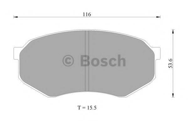 BOSCH 0986AB2016 Комплект гальмівних колодок, дискове гальмо
