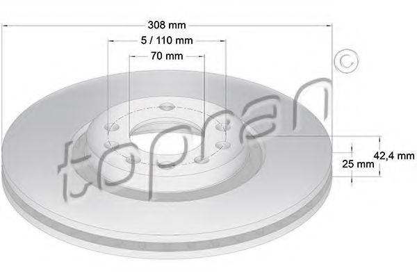 TOPRAN 206966 гальмівний диск