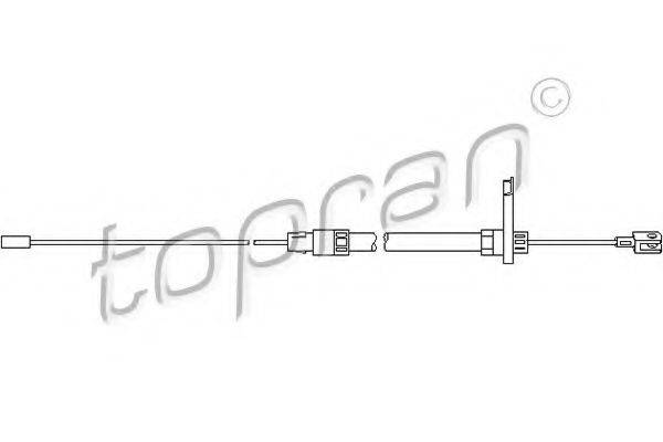 TOPRAN 401838 Трос, гальмівний механізм робочої гальмівної системи