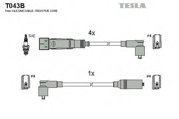 TESLA T043B Комплект дротів запалювання