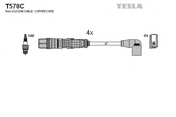 TESLA T578C Комплект дротів запалювання