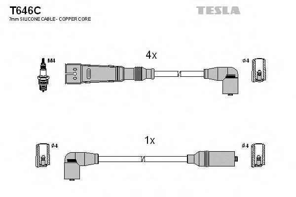 TESLA T646C Комплект дротів запалювання