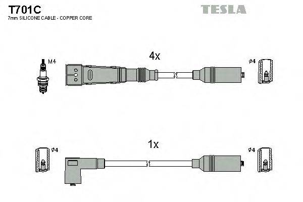 TESLA T701C Комплект дротів запалювання