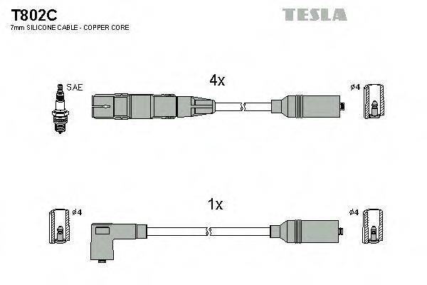 TESLA T802C Комплект дротів запалювання