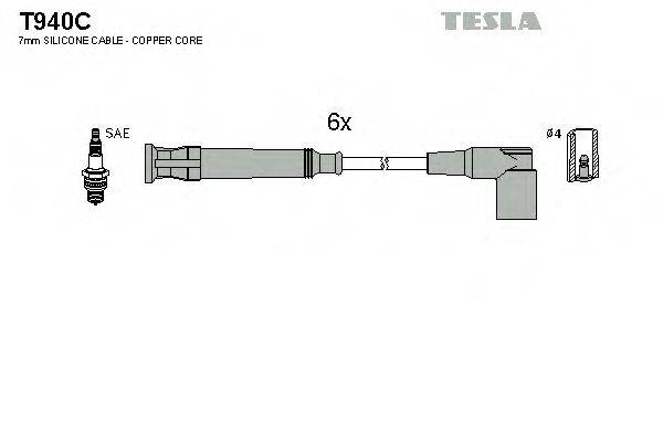 TESLA T940C Комплект дротів запалювання