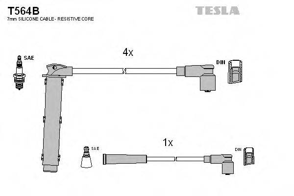 TESLA T564B Комплект дротів запалювання