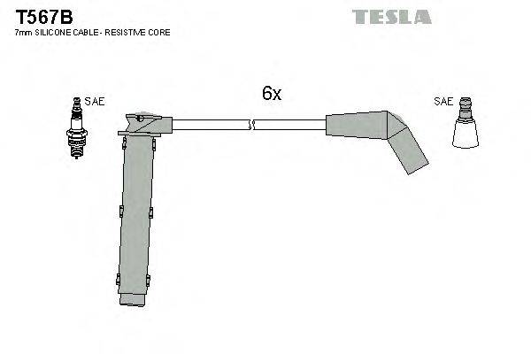 TESLA T567B Комплект дротів запалювання