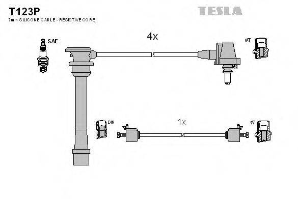 TESLA T123P Комплект дротів запалювання