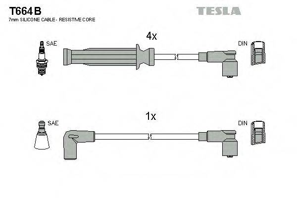 TESLA T664B Комплект дротів запалювання