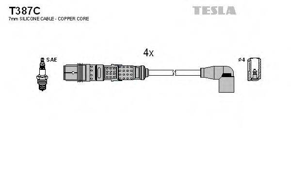TESLA T387C Комплект дротів запалювання