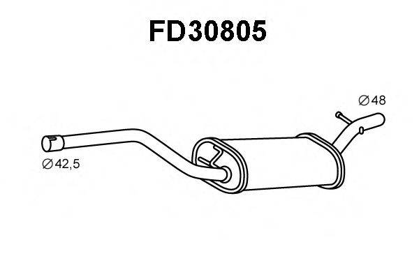 VENEPORTE FD30805 Середній глушник вихлопних газів