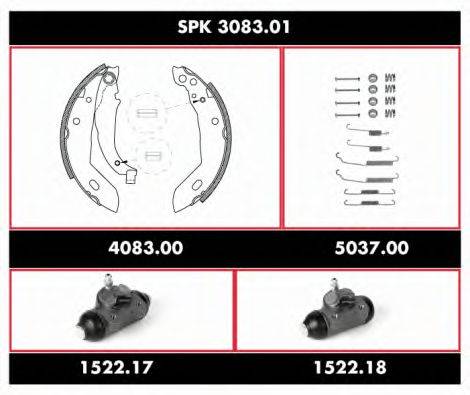WOKING SPK308301 Комплект гальм, барабанний гальмівний механізм