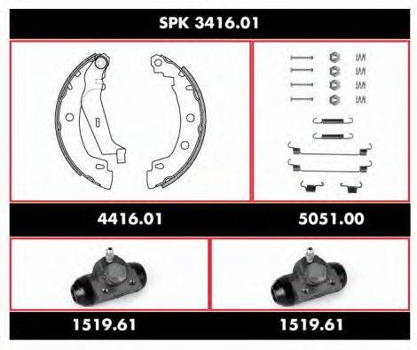 WOKING SPK341601 Комплект гальм, барабанний гальмівний механізм