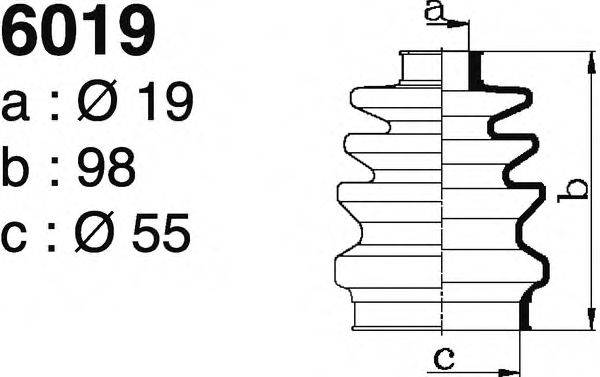 DEPA S6019 Комплект пильника, приводний вал