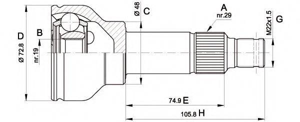 LPR KAV235 Шарнірний комплект, приводний вал