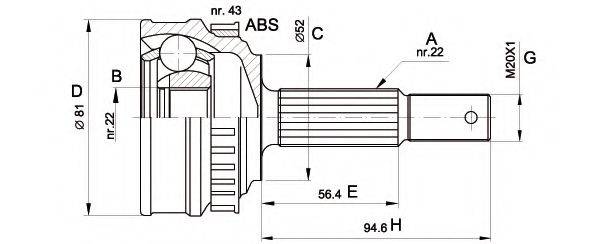 OPEN PARTS CVJ505410 Шарнірний комплект, приводний вал