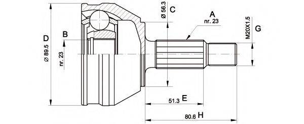 LPR KRN255 Шарнірний комплект, приводний вал