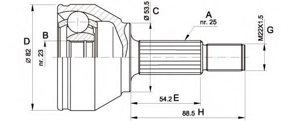 OPEN PARTS CVJ534410 Шарнірний комплект, приводний вал