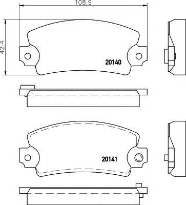 TEXTAR 20140 Комплект гальмівних колодок, дискове гальмо