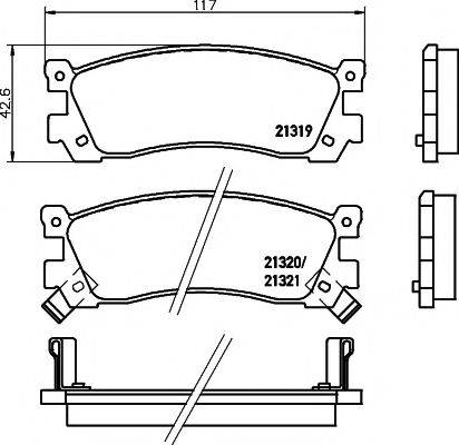 TEXTAR 2131901 Комплект гальмівних колодок, дискове гальмо