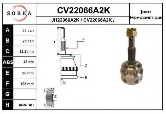 SNRA JH22066A2K Шарнірний комплект, приводний вал