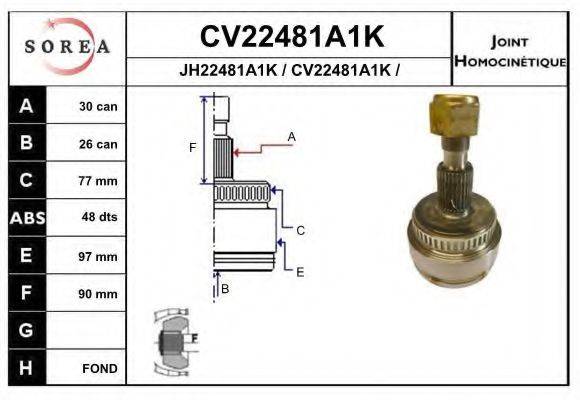SNRA JH22481A1K Шарнірний комплект, приводний вал