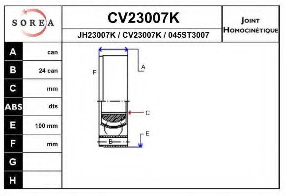 EAI CV23007K Шарнірний комплект, приводний вал