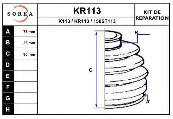 EAI KR113 Комплект пильника, приводний вал