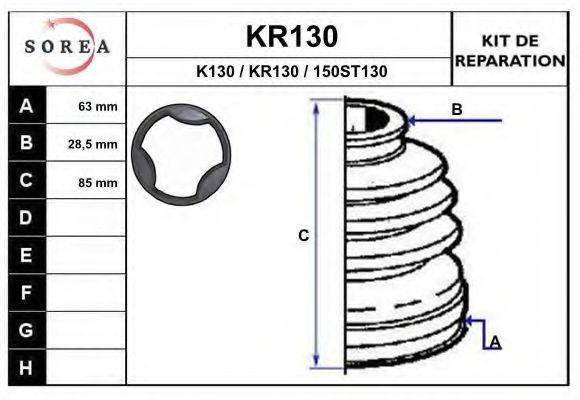 EAI KR130 Комплект пильника, приводний вал