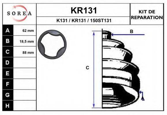 EAI K131 Комплект пильника, приводний вал