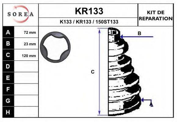 EAI KR133 Комплект пильника, приводний вал