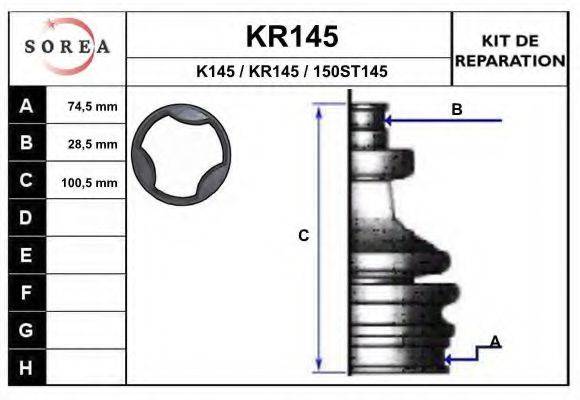 EAI KR145 Комплект пильника, приводний вал