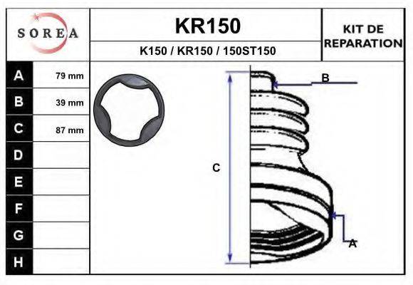 EAI KR150 Комплект пильника, приводний вал