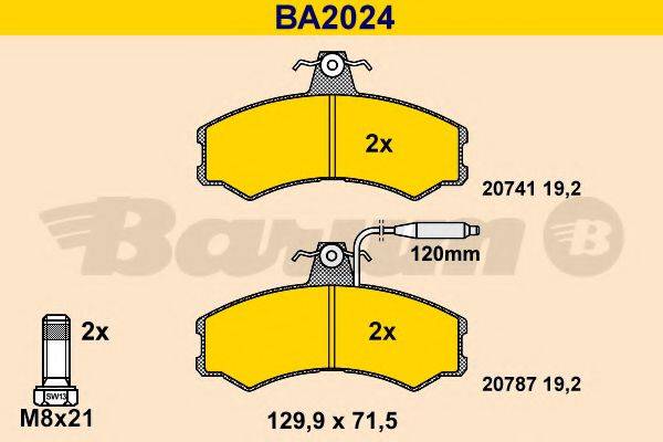 BARUM 20787 Комплект гальмівних колодок, дискове гальмо