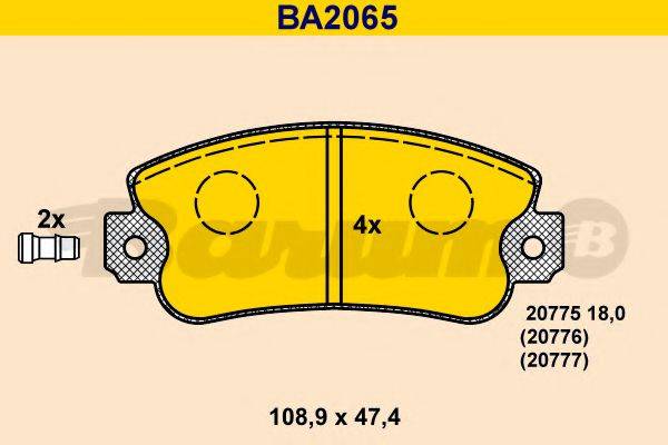 BARUM BA2065 Комплект гальмівних колодок, дискове гальмо