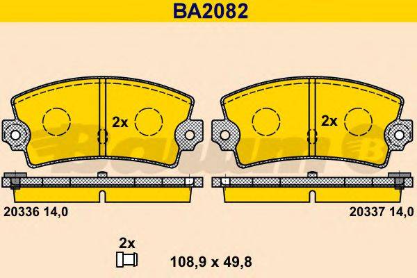 BARUM BA2082 Комплект гальмівних колодок, дискове гальмо