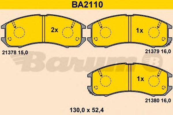 BARUM 21380 Комплект гальмівних колодок, дискове гальмо