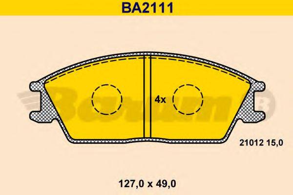 BARUM BA2111 Комплект гальмівних колодок, дискове гальмо