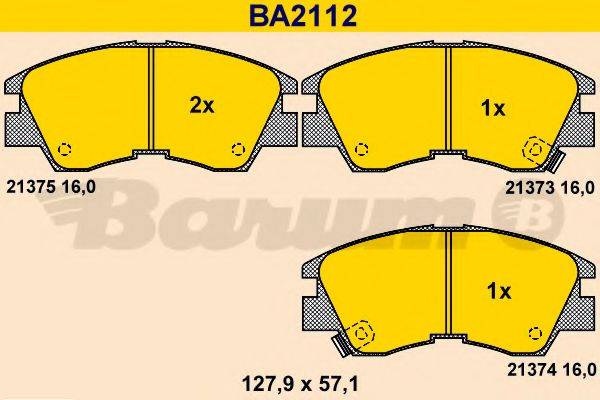 BARUM BA2112 Комплект гальмівних колодок, дискове гальмо