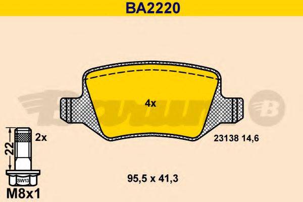 BARUM BA2220 Комплект гальмівних колодок, дискове гальмо