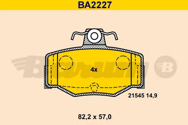 BARUM BA2227 Комплект гальмівних колодок, дискове гальмо